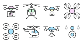 Aerial UAV [cartoon color] Icon Icons